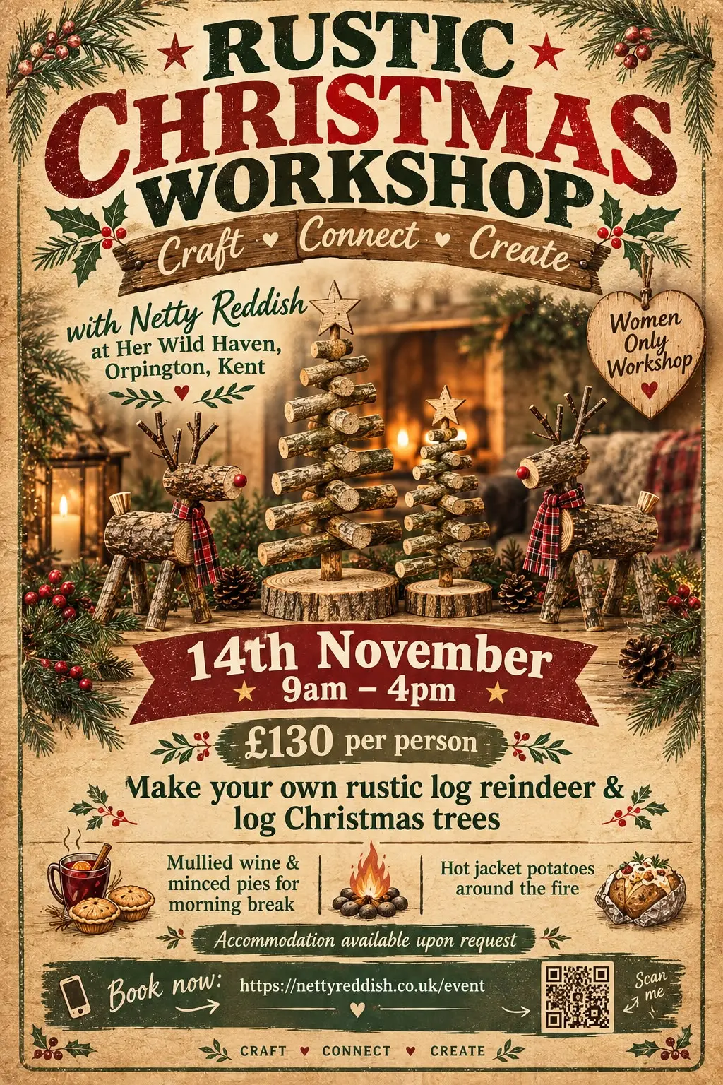 Rustic Christmas Workshop poster for 14 November