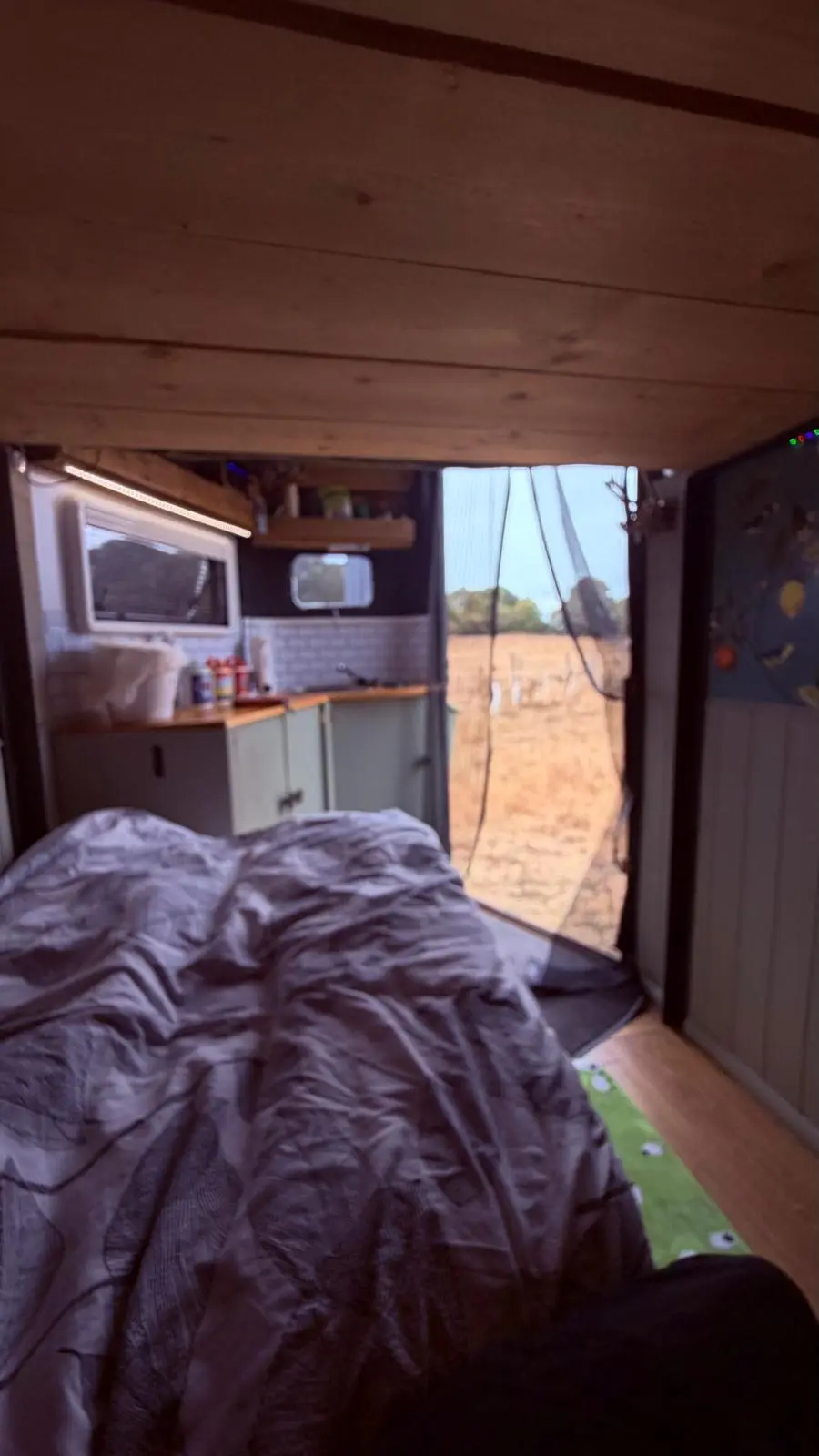 Inside the horse box