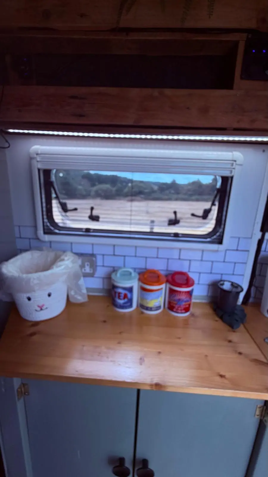 Tea caddies and the field view from the horse box