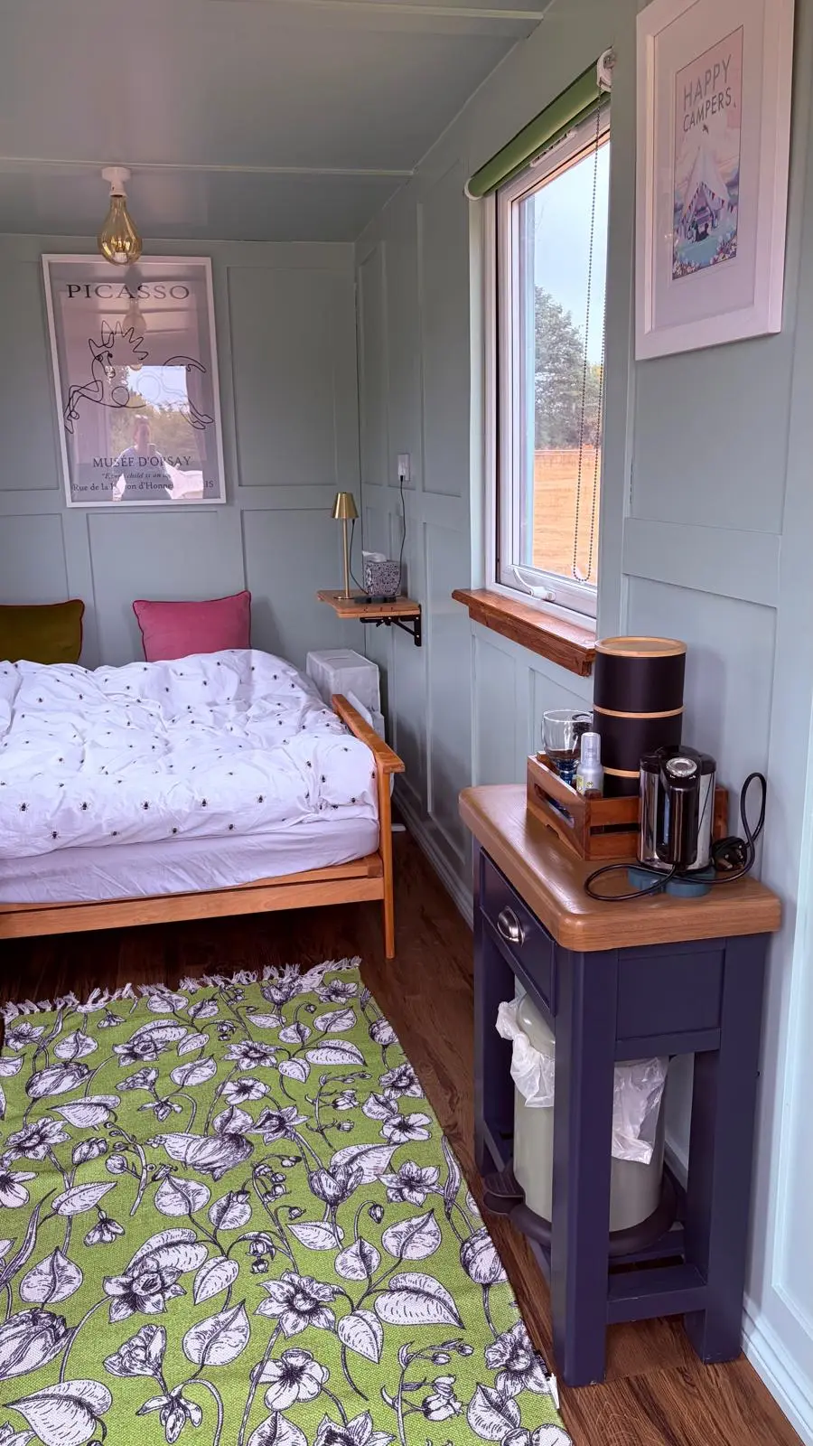 Bed and coffee station in the small hut