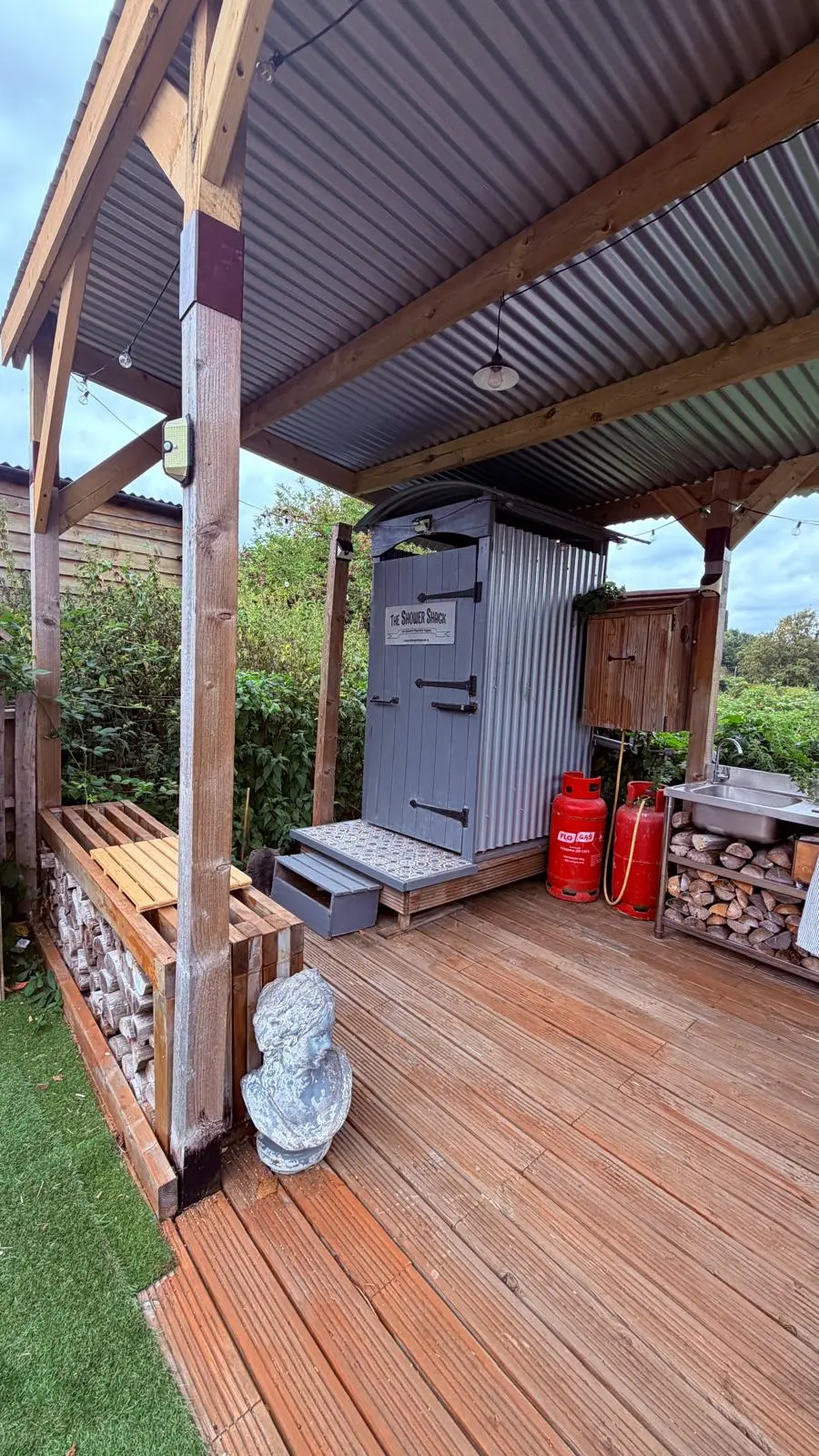 The Shower Shack beside the small hut